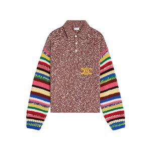 Celine Men Mouliné Cotton Polo Sweater